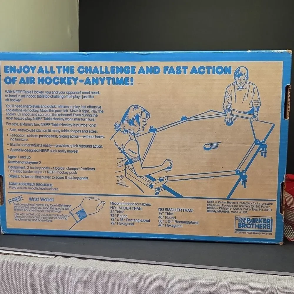 Vintage 1987 NERF Table Hockey Game by Parker Brothers  Complete in Original Box